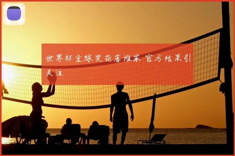 世界杯金球奖花落谁家 官方结果引关注